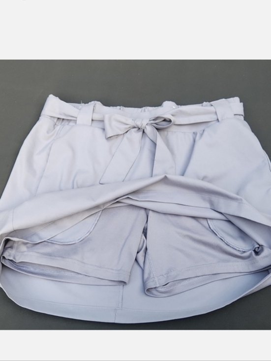 St. John's Bay Pants - St. John's Bay Belted Mid-Rise Pull-On Gray Skort With Pockets Size L